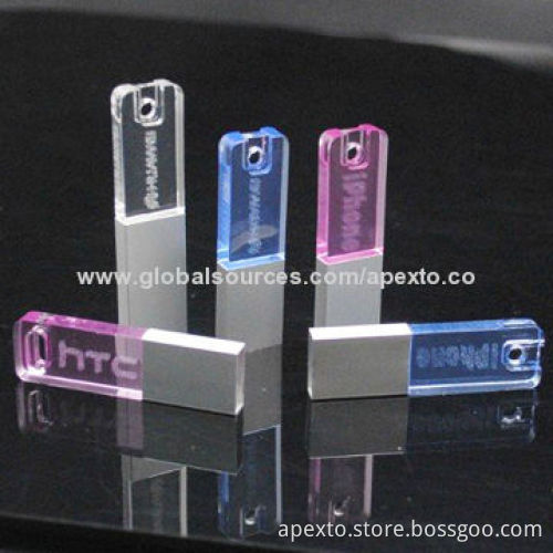 OEM USB flash drive gifts, with multiple colors LED light, 512MB to 32GB Capacity, offer custom logo
